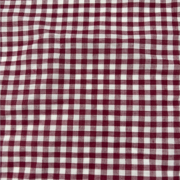 Gingham Check Luncheon Cloth Handmade Embroidered Design Bordered with Rick Rack - Picture 3 of 11